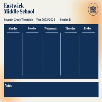 Iteration Orange Blue Middle School Timetable