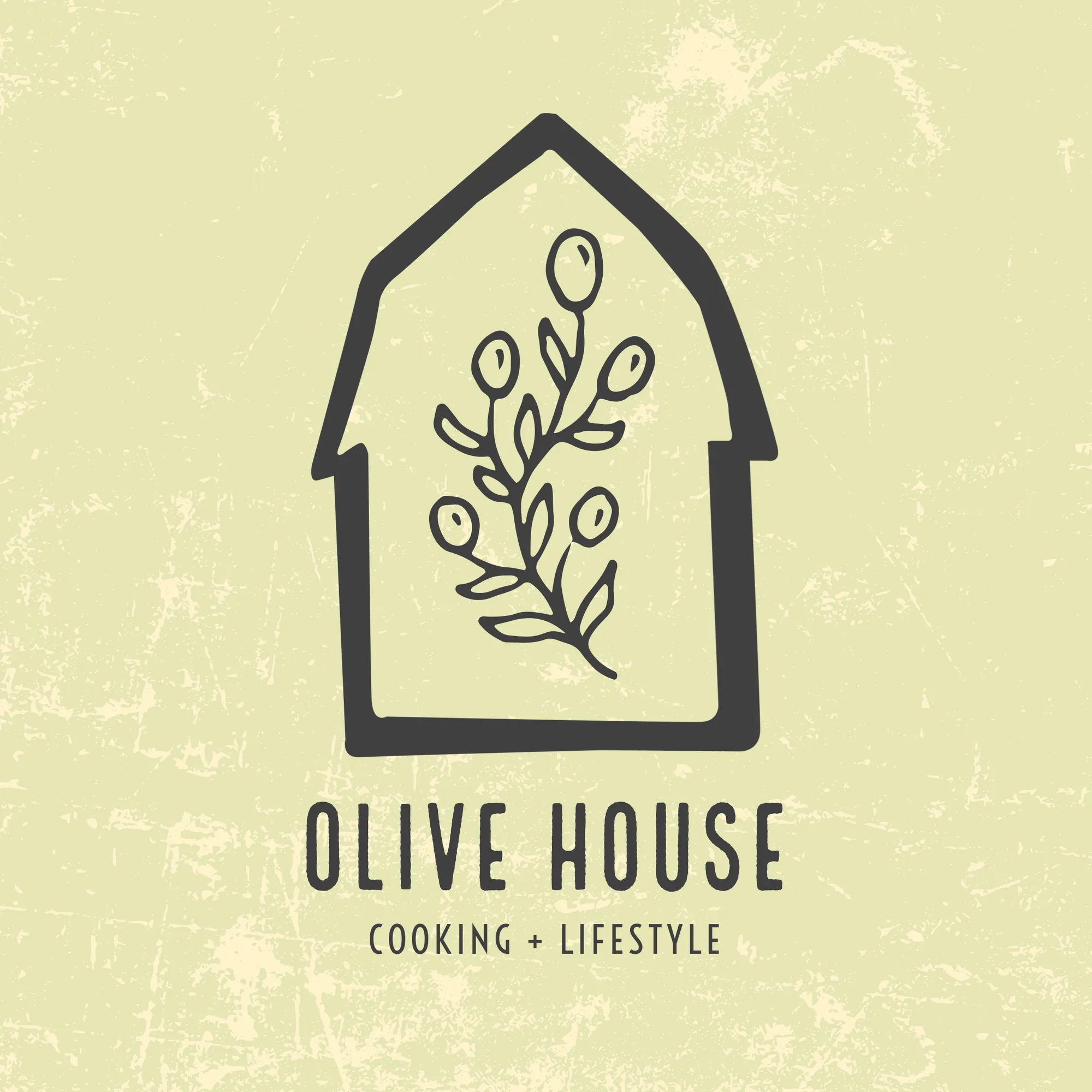 Green and Black Olive House Cooking and Lifestyle Logo Square