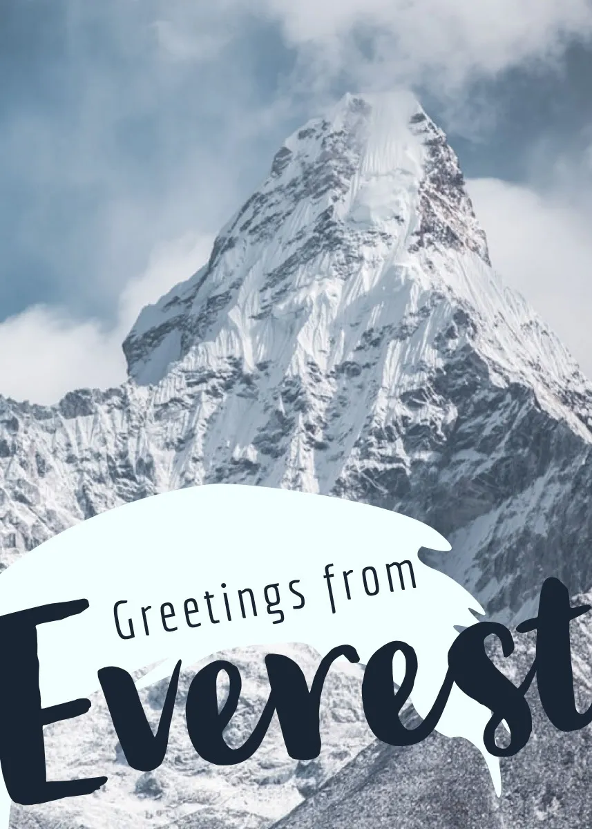 Mount Everest Postcard with Snowy Mountain