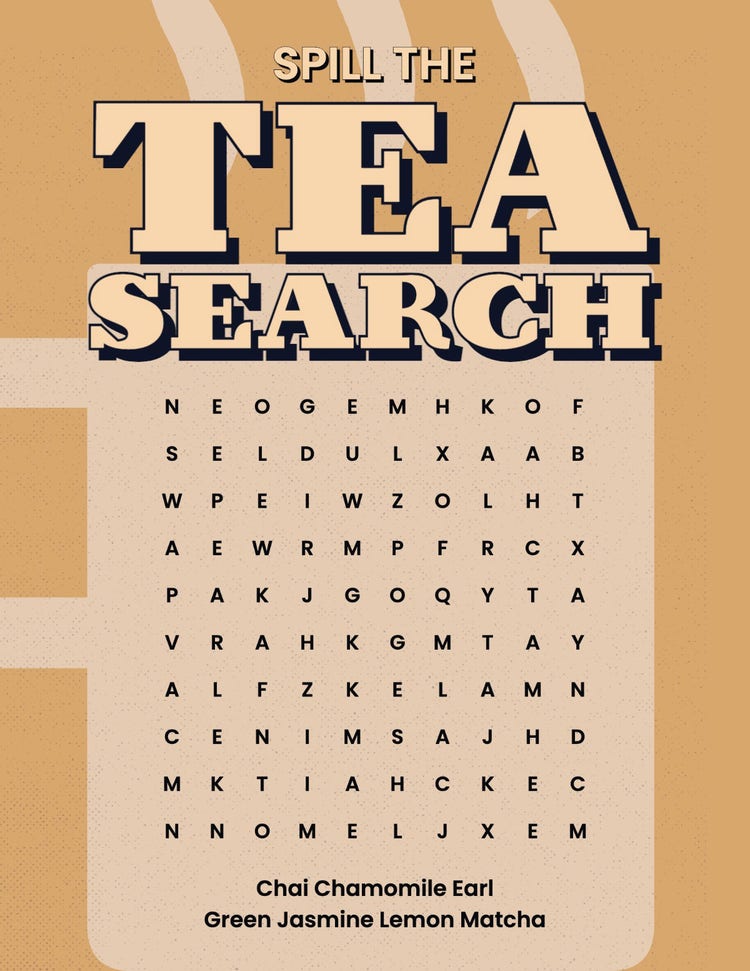 Beige and Black Clean Word Search Game