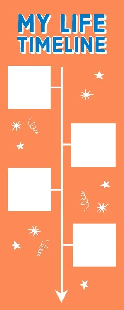 Iteration Orange & White Personal Life Blank Timeline Infographic