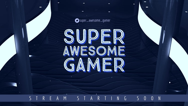 Navy Blue and White Super Awesome Gamer Social Post