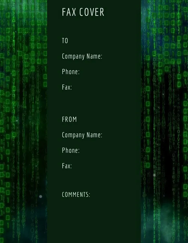 Green Computer Fax Cover Sheet