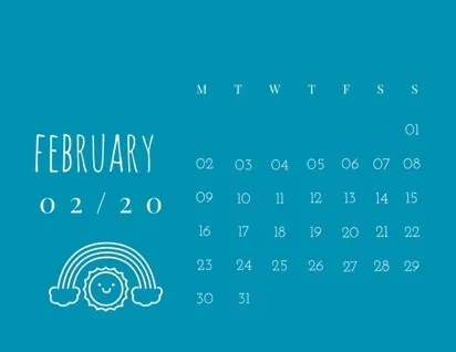 White and Blue Calendar Card