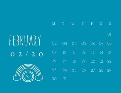 White and Blue Calendar Card