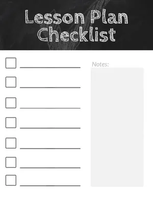 Black and White School Lesson Plan Checklist Checklist