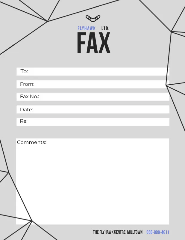 Light Blue Geometric Fax Cover Sheet