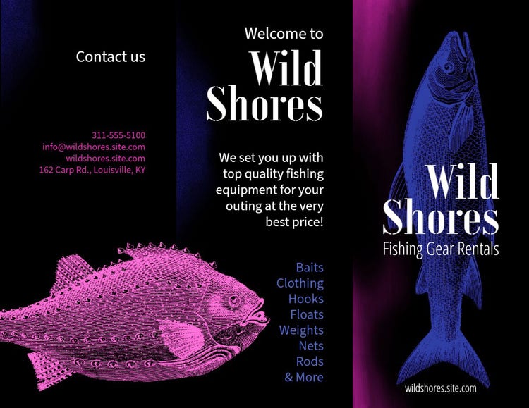 Pink And Green Fishing Brochure