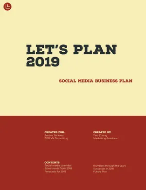 Yellow and Red Social Media Business Proposal Business Plan
