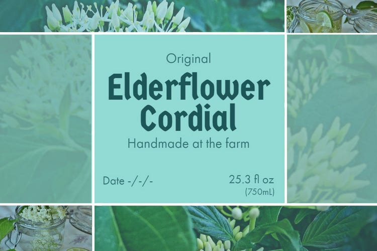 Cyan Flower Photo Collage Plant Product Label