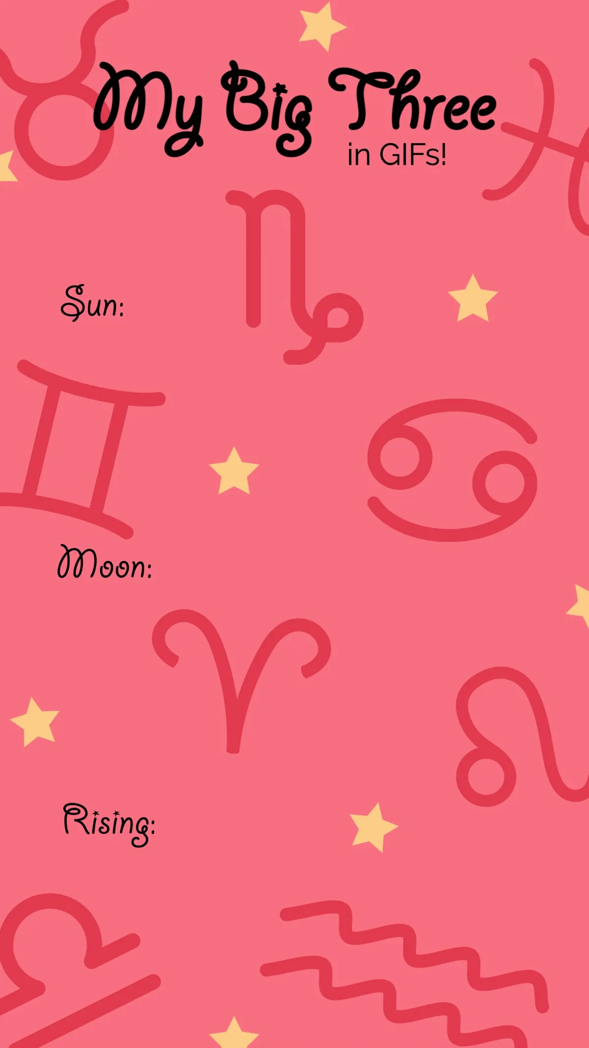 Pink and Yellow Astrology Instagram Story Prompt