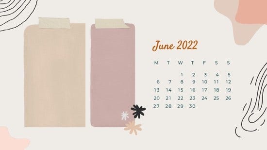 Orange Beige Grey Black Pink Cute Boho Calendar Desktop Wallpaper Background