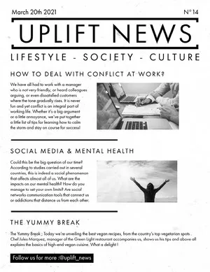 Black And White Simple Newspaper Cover Newspaper