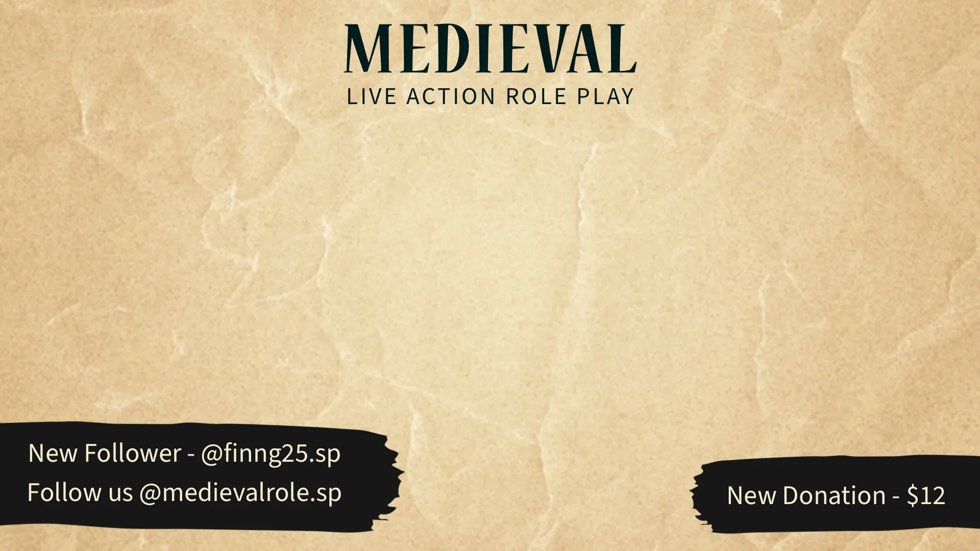 Brown Damaged Paper Medieval Twitch Overlay