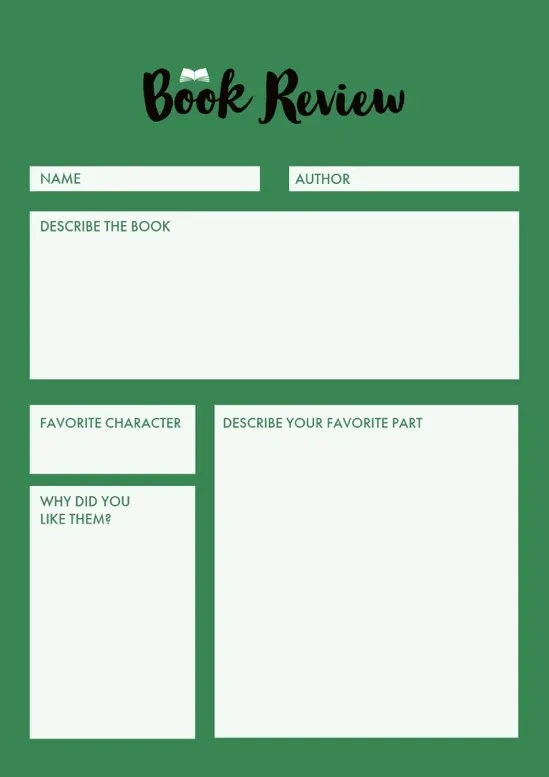 Iteration Green and White Book Review Worksheet