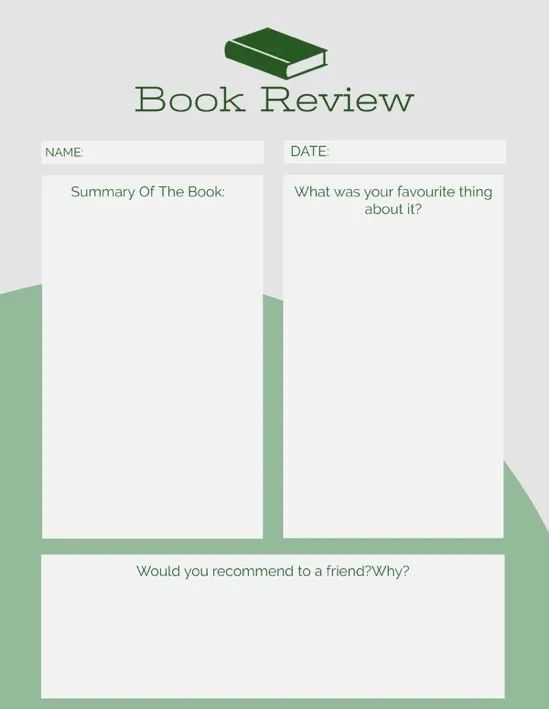 Iteration Green and gray book review worksheet