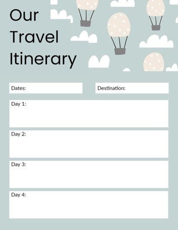 Blue And White Travel Planner