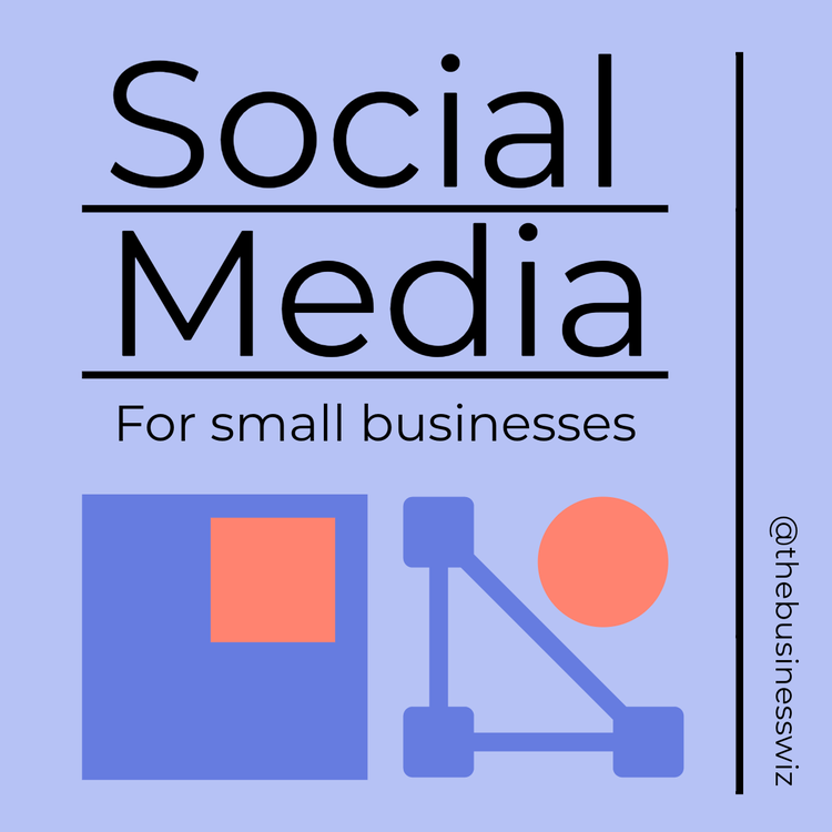 Blue social media post with the text "Social media for small business" being edited in Adobe Express.