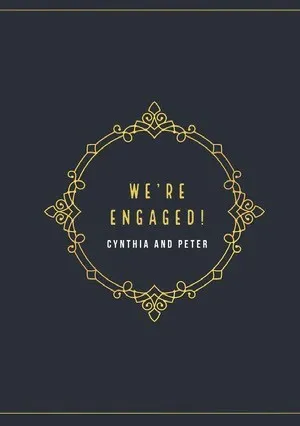 Yellow and Black Engagement Announcement Announcement