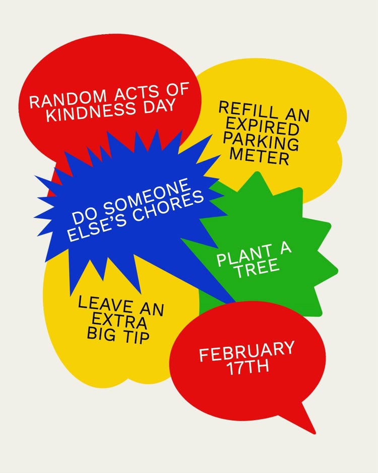 Colorful Random Act of Kindness Day Bold Bright Instagram Portrait Post