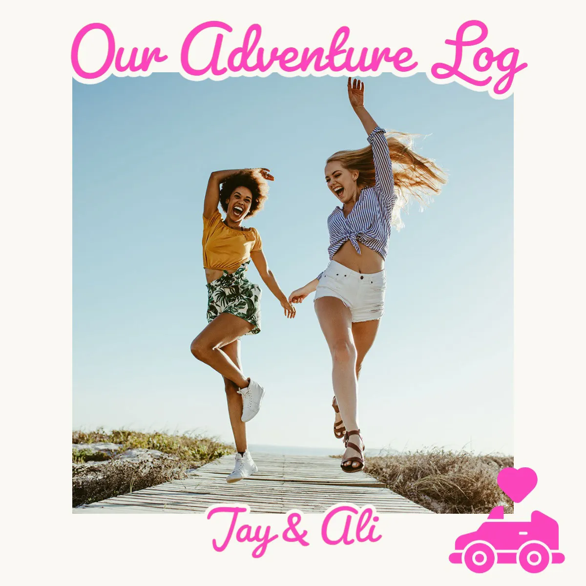 Pink & Beige Friends photo book adventure log Instagram post