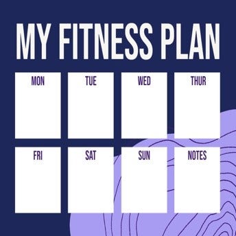 Blue Lilac Fitness Plan Planner