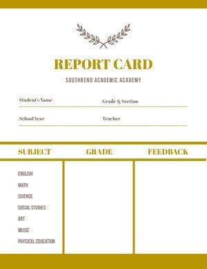 Gold Academy School Report Card Report Card
