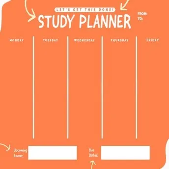 Orange Cream Doodles Study Planner