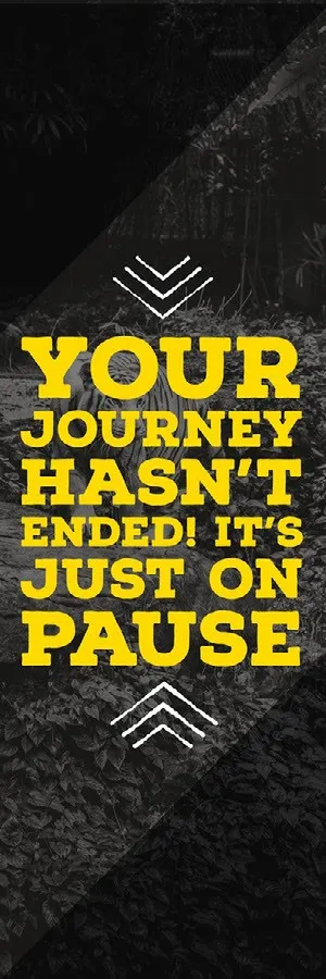 Yellow and Black Paused Journey Bookmark  Bookmark