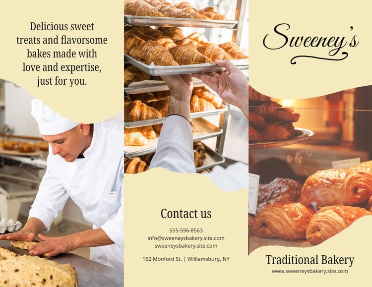 Black & Cream Traditional Bakery Brochure