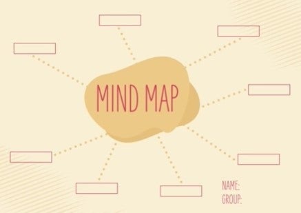 Brown And Red Mind Map Fill-In Worksheet