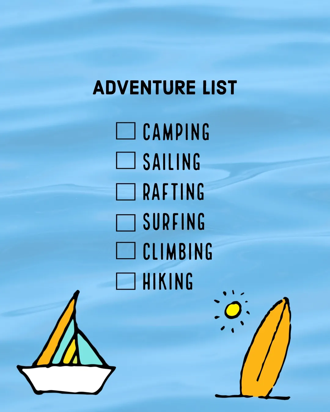 Blue Adventure Checklist Instagram Portrait