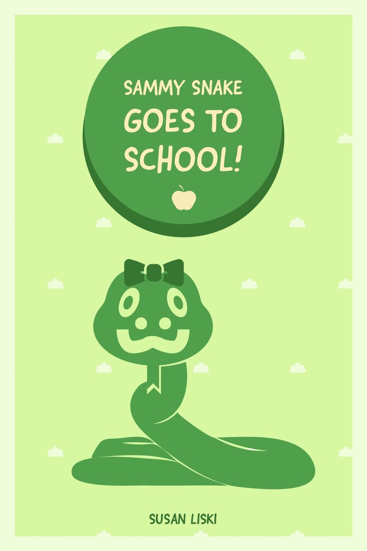 Green Cute Snake Children Book Cover