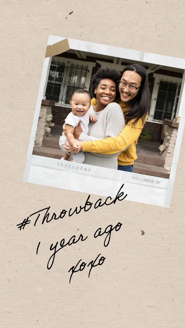 Beige and Black Family Throwback Facebook Story