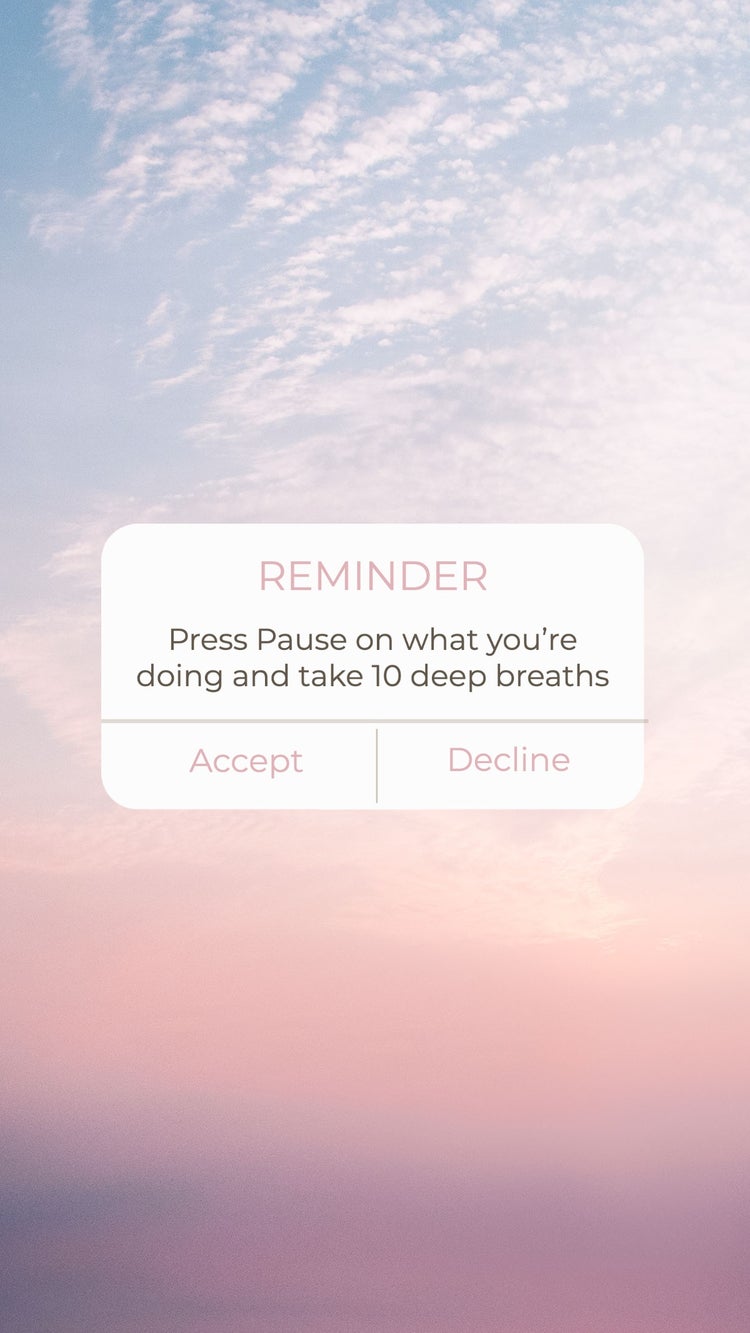 Pink Clouds Reminder to Pause Instagram Story