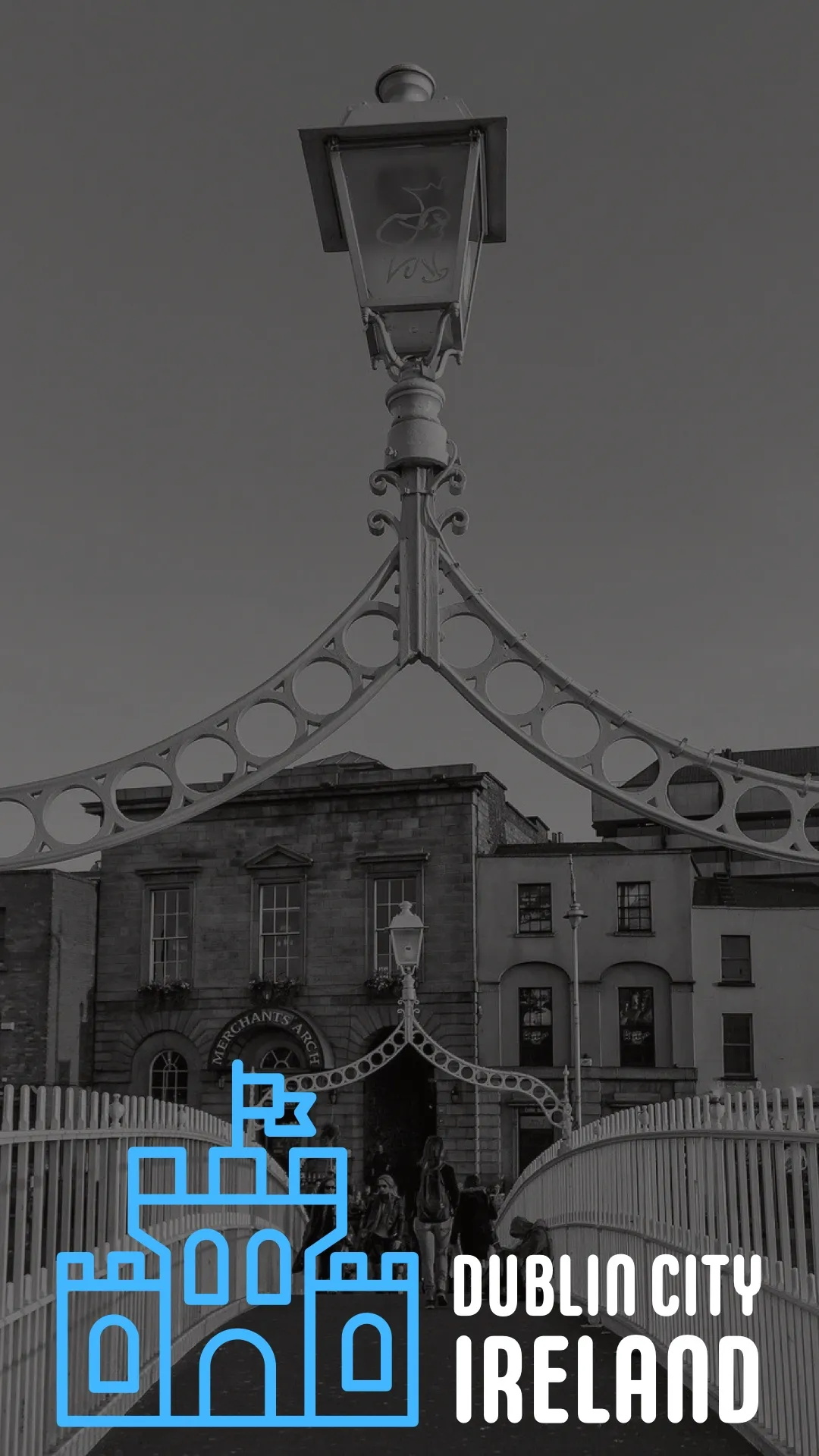 Blue and Gray Dublin Ireland City Landmark Bridge Snapchat Geofilter