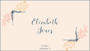 Floral Frame Wedding Place Card  Place Cards