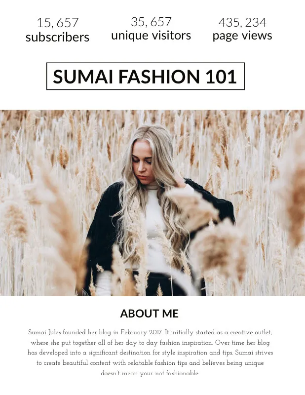 Fashion Blogger Media Kit with Woman in Field