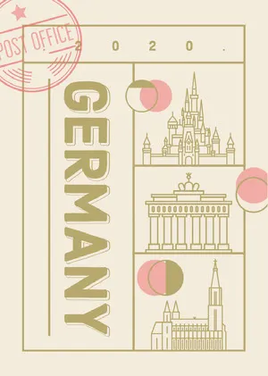 Beige and Pink, Light Toned, Germany Travel Postcard Postcard