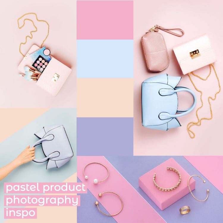 Pink and Blue Minimal Pastel Mood Board