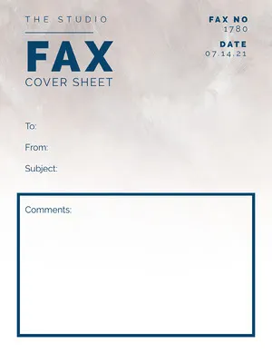 Navy Cream Fax Cover Sheet Minimal Letter  Fax Cover Sheet