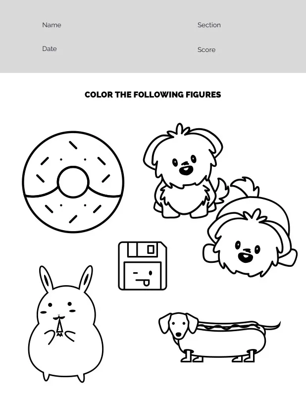 Black and White Coloring Worksheet