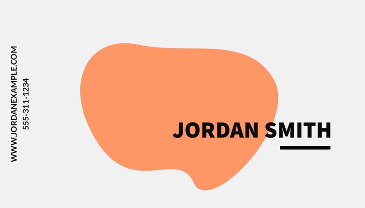 Gray And Orange Shape Business Card