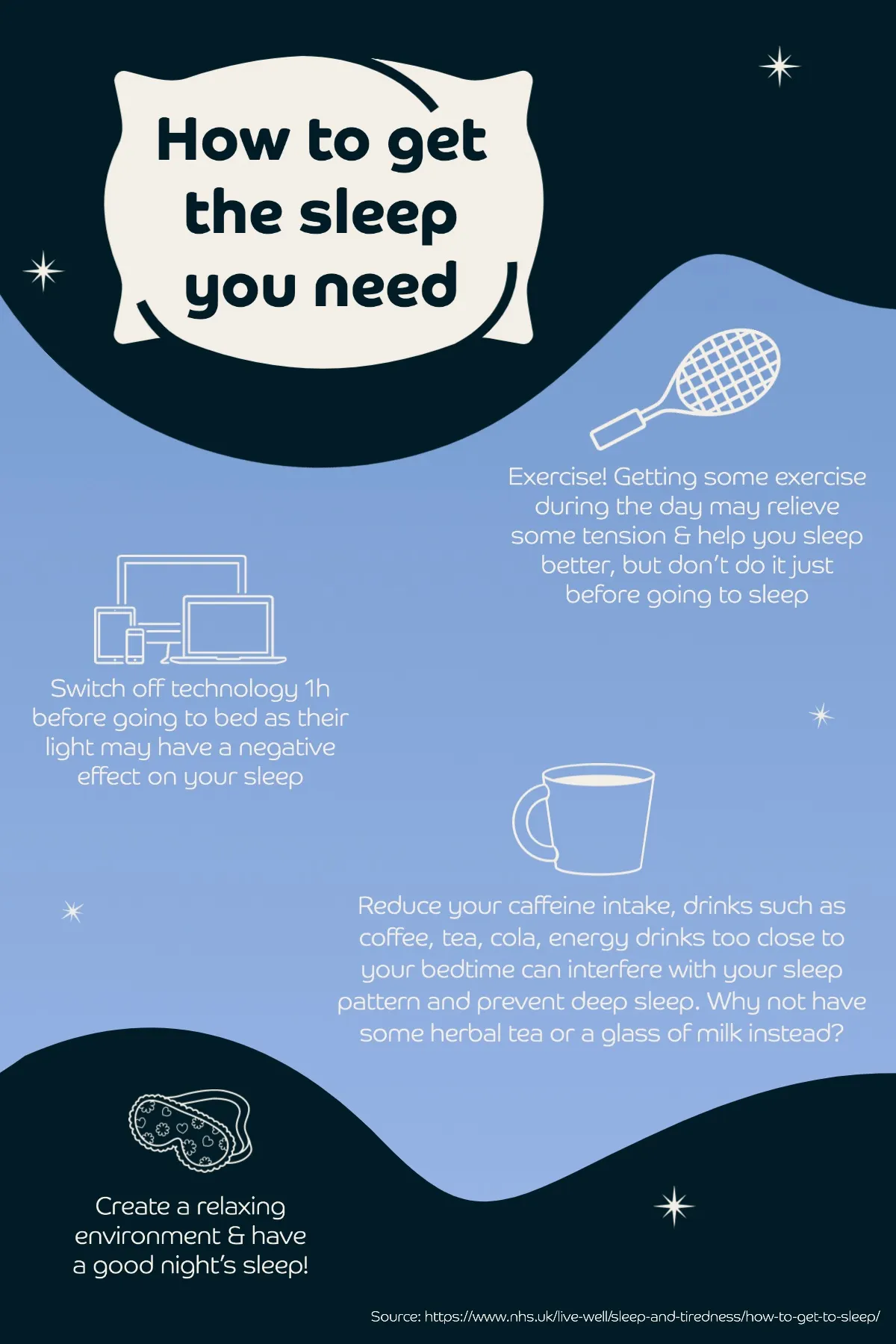 Blue How To Get The Sleep You Need Infographic 