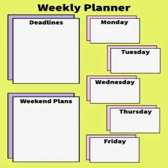 Pink & Blue Weekly Planner