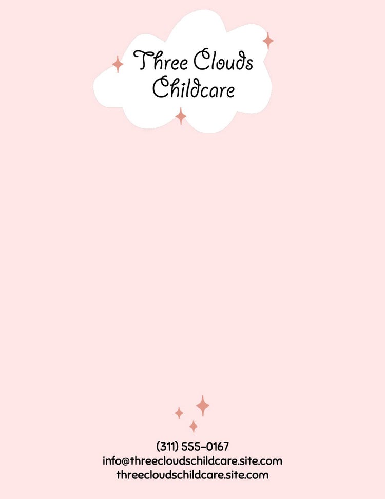 Pink & White Childcare Letterhead