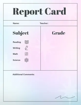 Blue Gradient Light All Grades Report Card 