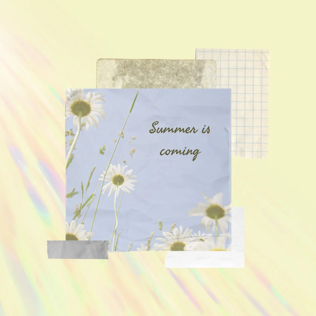 Yellow Scrapbook Summer is Coming Collage Instagram Square