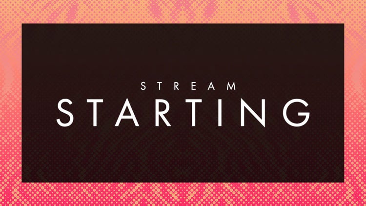 Coral Halftone Stream Starting Soon Overlay