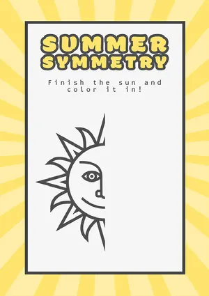 Yellow Finish the Drawing of Sun Worksheet  Coloring Page